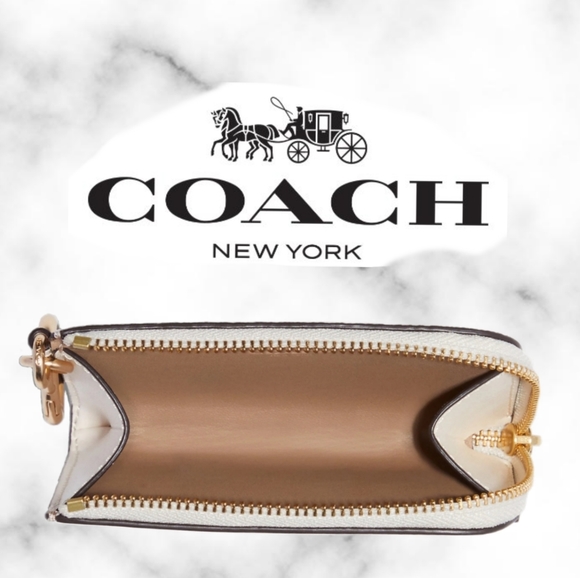 Coach L Zip Card Case With Swan Print - Picture 2 of 5